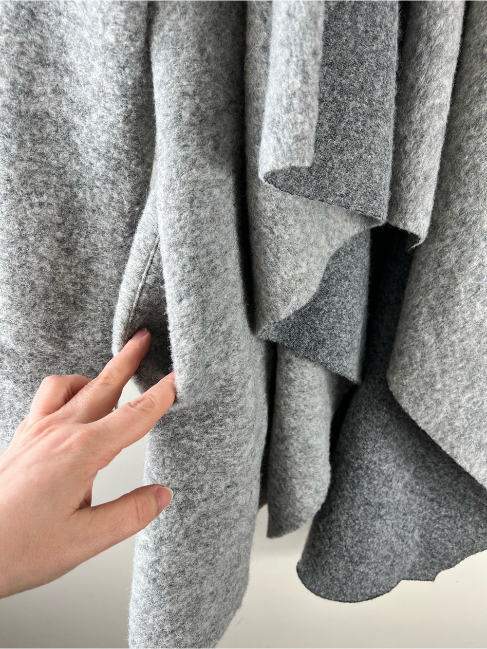 Marisa & Marie Open Front Cardigan Coat Wool Blend Made In Italy Size Small Grey - Picture 5 of 10
